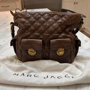 Marc Jacobs vintage cocoa brown Quilted Shoulder Bag with Gold Chain
